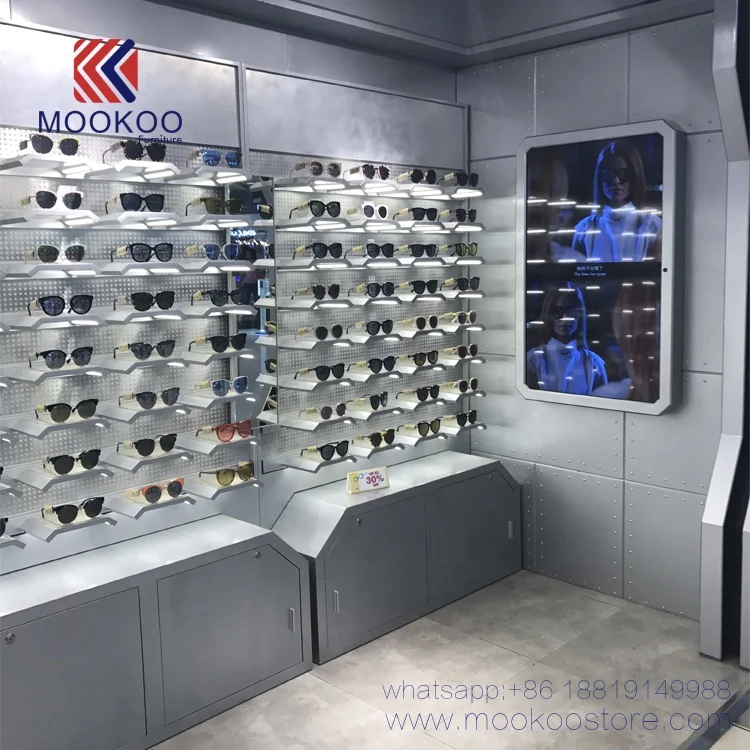 Custom Sunglass Wall Shelf Showcase Metal Glasses Display Wall Shelves
