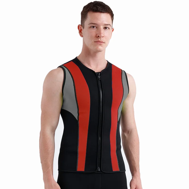 Wholesale 3mm Men Surf Vest with Zip Stretch Breathable Elastic Swimwear Custom High Quality Quick Dry Men Swim vest
