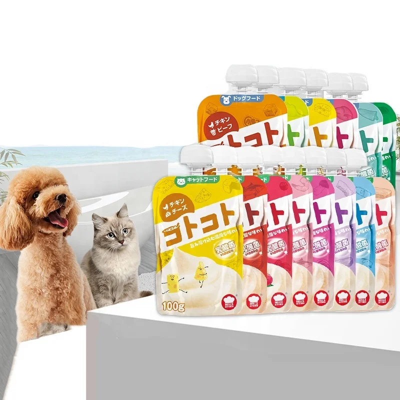 Factory Custom High Quality 100g Pouch Pet Food Animal Supplies Delicious Cat Lick Treats Snacks Food