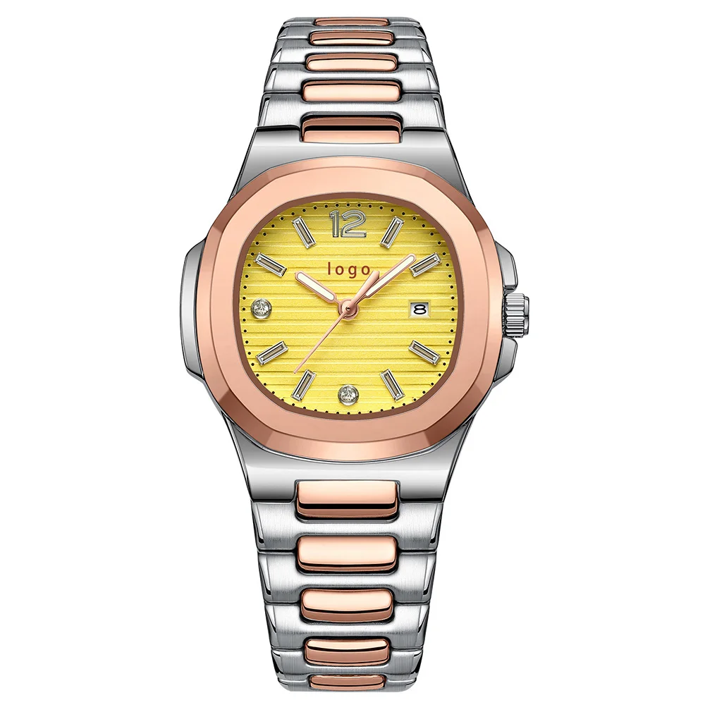 China Women Stainless Steel Bracelet Watches Waterproof Calendar Ladies Luxury Analog Quartz Wrist Lady Watch