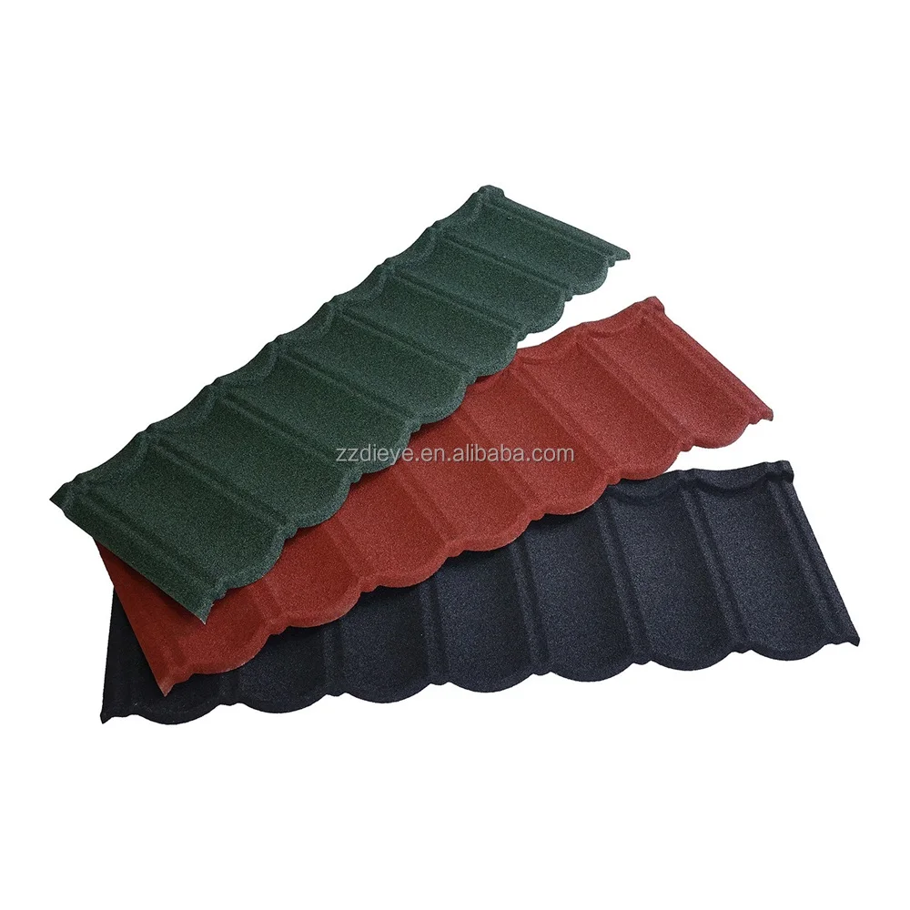 0.4mm thickness galvanized zinc steel metal tiles for roofing stone coated