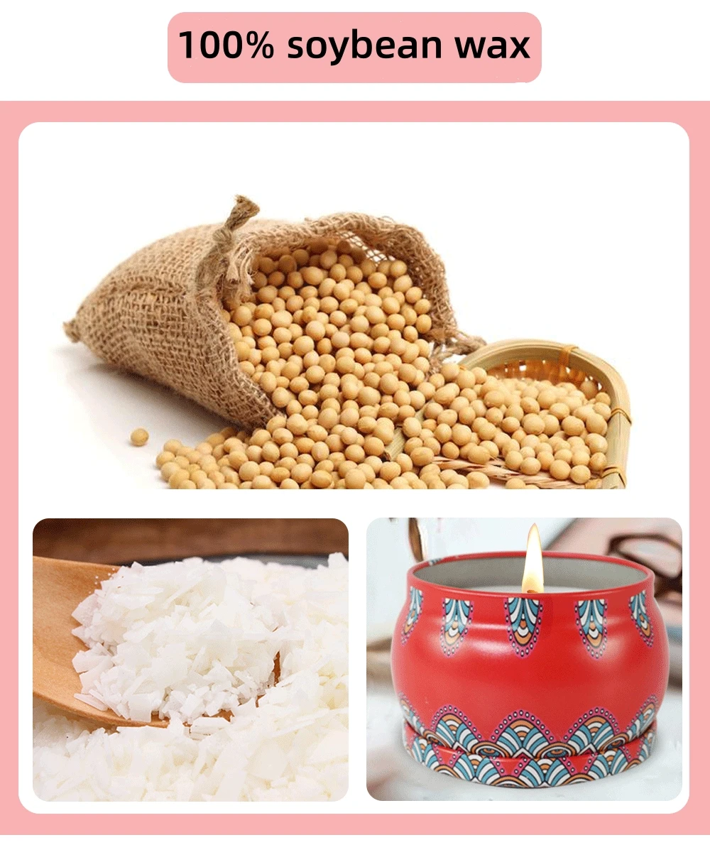 Gift Set Candle Soy Wax Jar Scent Candles with Essential Oils Private Label Velas Aromaticas Al Por Mayor Candle Soy Wax