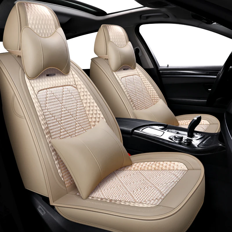 9 pieces 11 Designed Pu Leather Car Seat Covers Cover With Metal