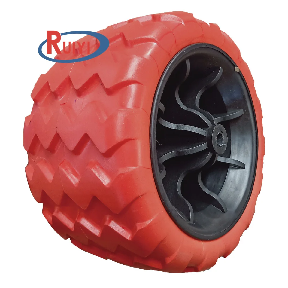 Polyurethane Foam Puncture Proof Flat Free Tire 7 inch Wheel for Beach Trolley 7x4 inch PU wheels