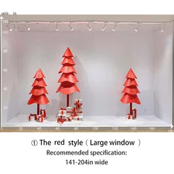 Дизайн дисплея O & M, Рождественская елка, красный магазин, декоративные предметы, витрина, Декор