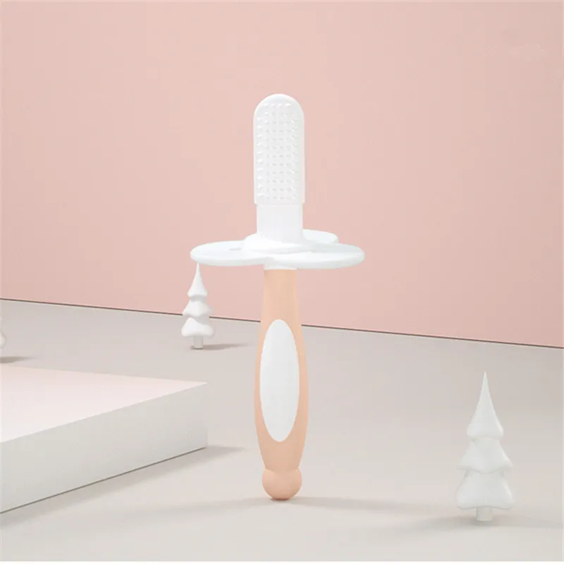 Double sides infant tooth brush BPA free toddler teeth brush with anti choke guard