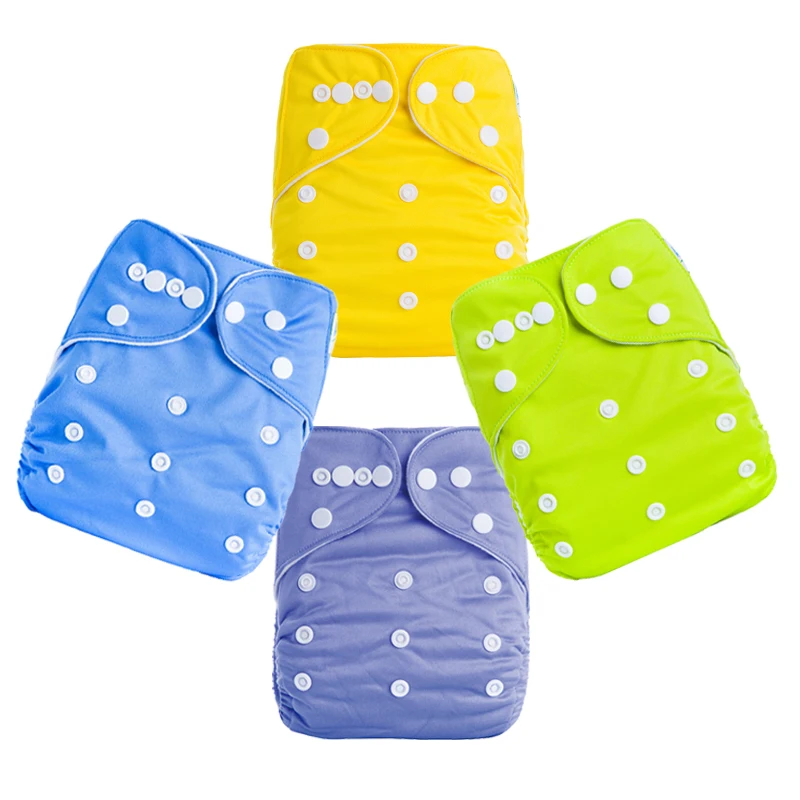 Ananbaby Reusable Breathable Washable Cheap Solid Color Baby Cloth Diapers With Waterproof Materials