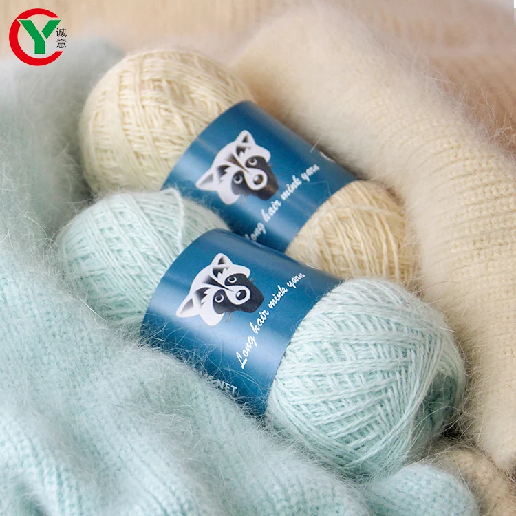 Mink Yarn Hand Knitting for Angora Wool Yarn Soft Long Hair Crochet Yarn Thread For Cardigan 50g/pcs