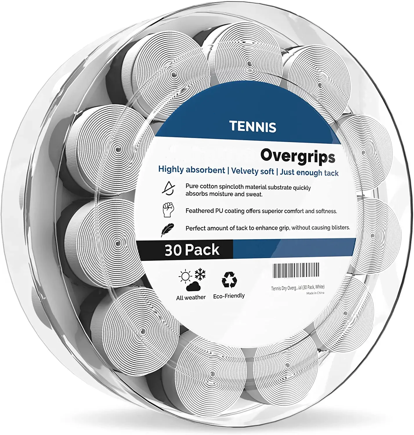 60pcs Replacement Anti-slip Racket Overgrips Over Grips Tennis Badminton Squash Racquet Tape Grips