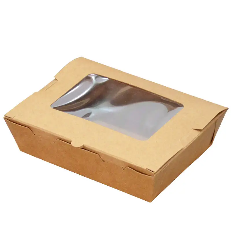 Biodegradable Fast Food Fried Chicken Barbecuetakeaway Packing Box With Window Packaging