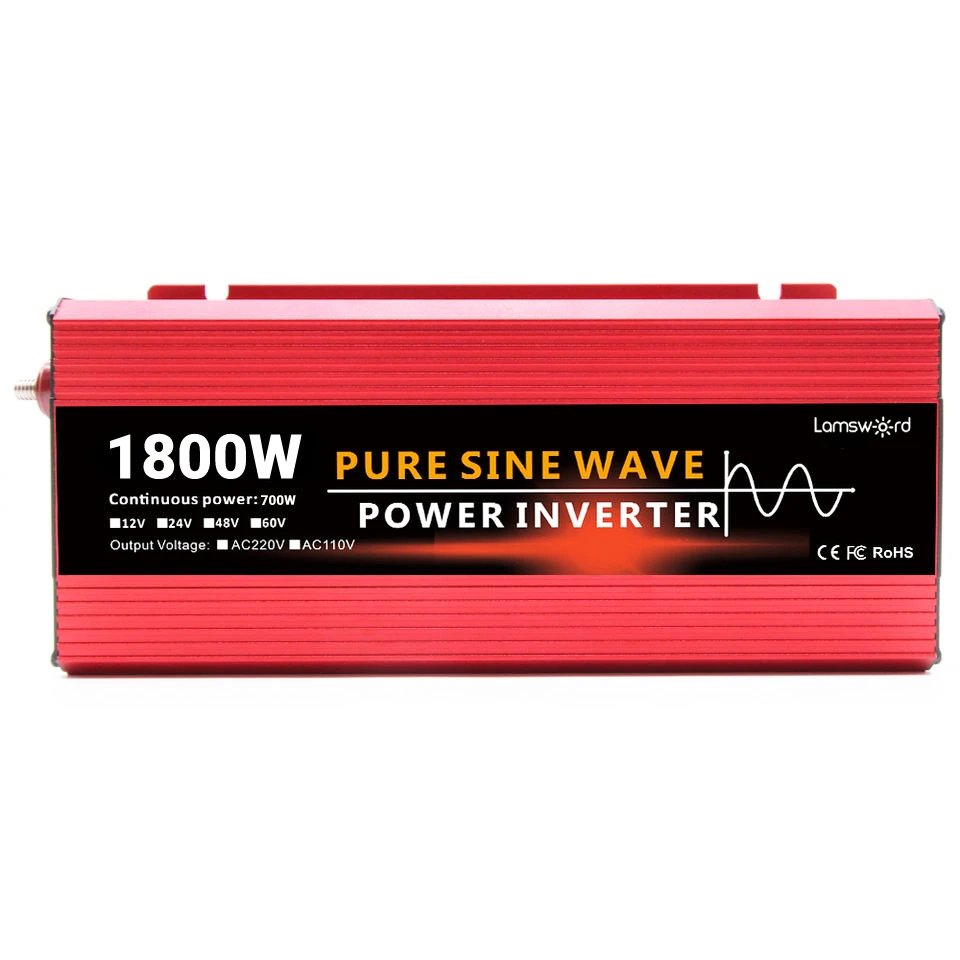 Pure Sine Wave Inverter DC 12v/24v To AC 110V/220V 1800W 2600W 3500W Portable Power Bank Converter Solar Inverter for Car RV