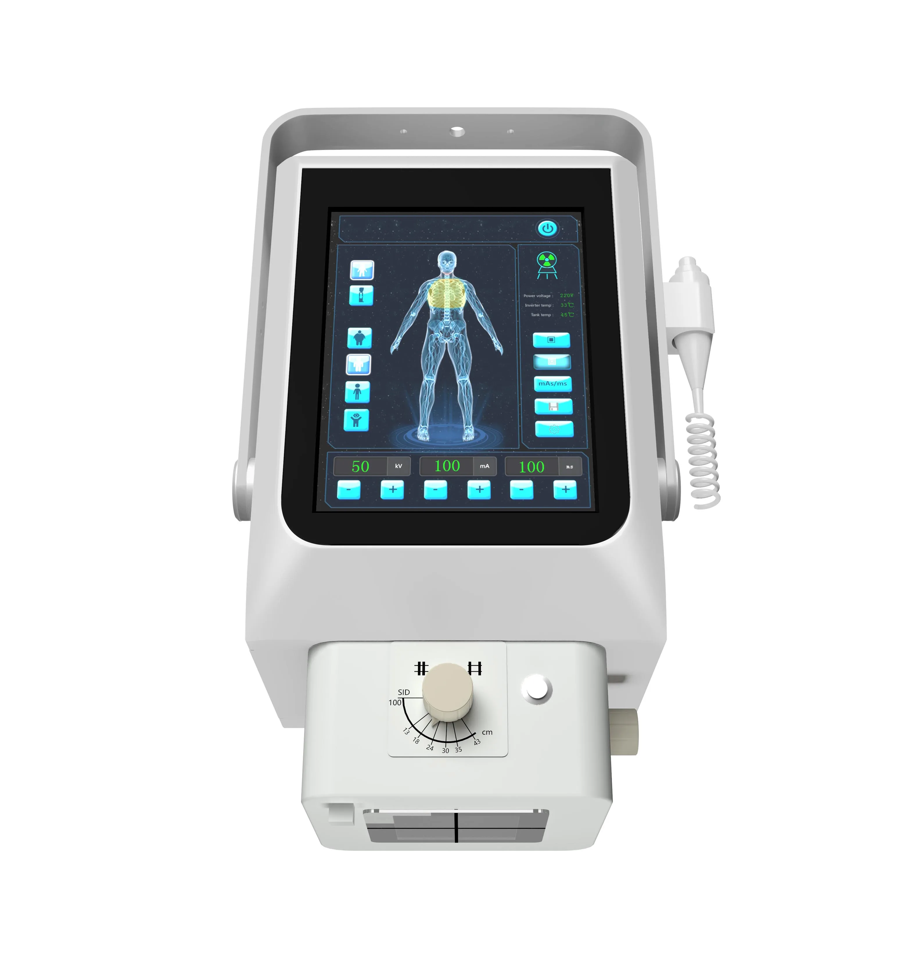 Medsinglong 10.4 Inches Touch Screen Multilingual X-ray Machine High Frequency Radiography Digital Portable Xray Machine