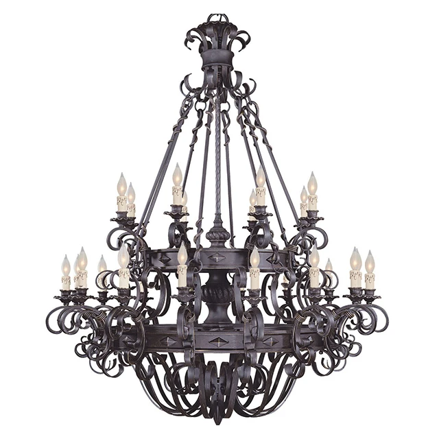 Bronze Custom European Candle Chandelier Decorative bar and Restaurant