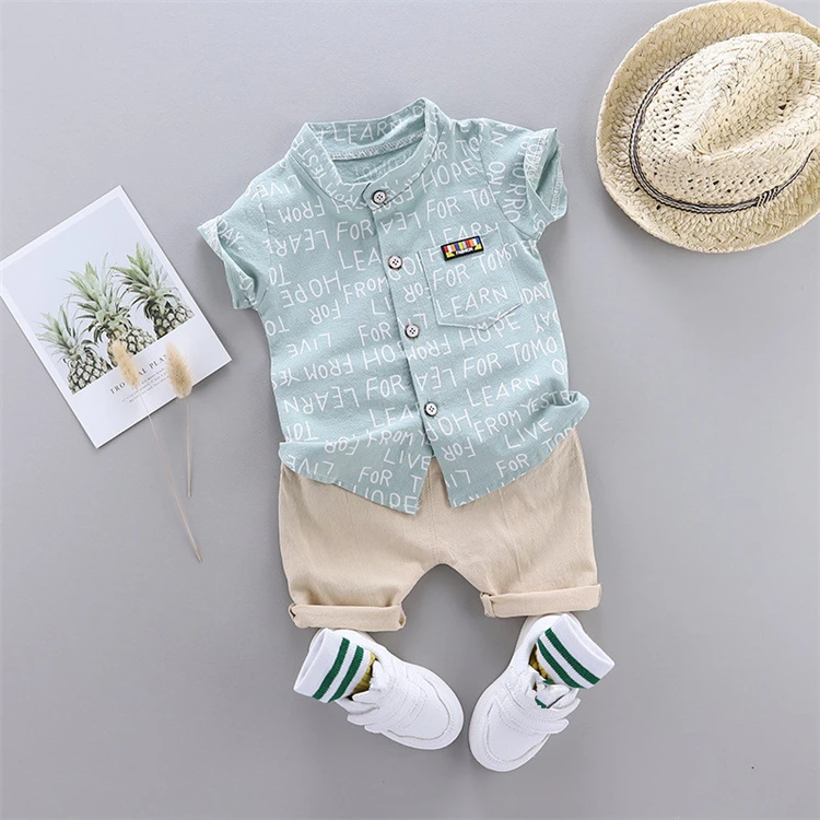 Multi style fashion sumer two piece kids boys clothing set baby boy 24 months infant baby boys clothing tops and shorts set