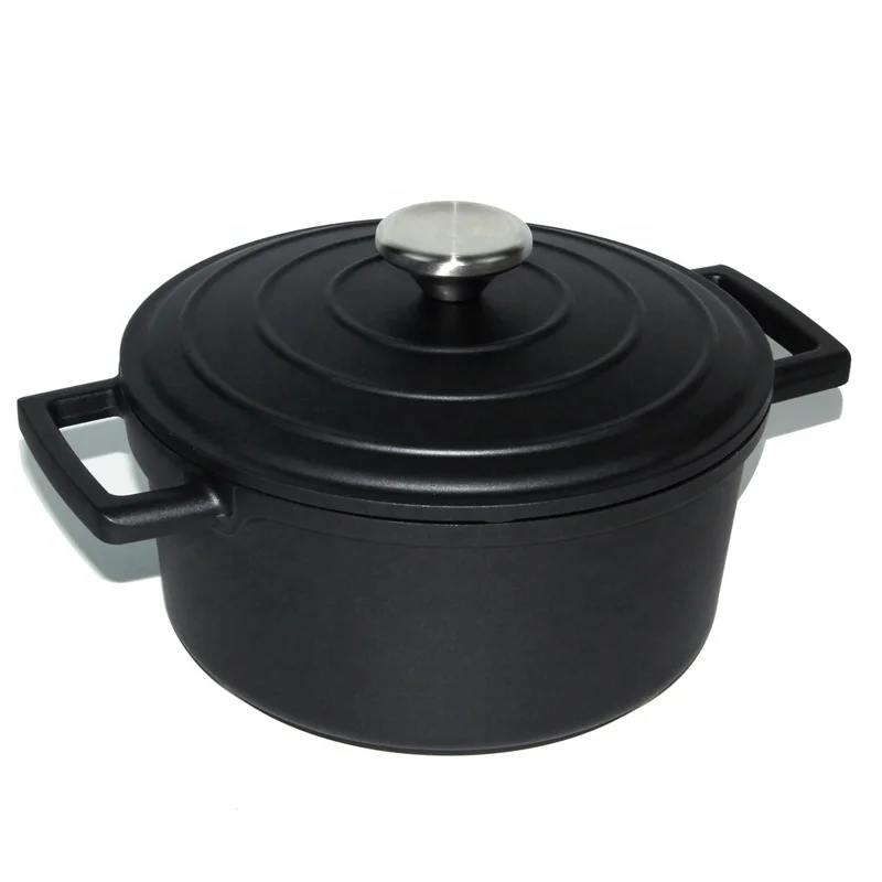 High quality black die cast aluminum casserole with cast lid induction oven