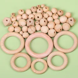 9mm 12mm 15mm 20mm Round Wood Beads Wooden Ring Beads