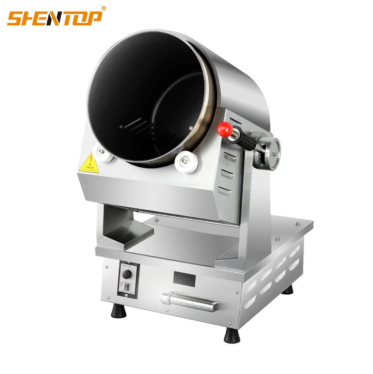 Shentop Commercial Intelligent Electric Automatic Egg Fried Rice Cooking Drum Type Stir Frying Machine induction base cooker
