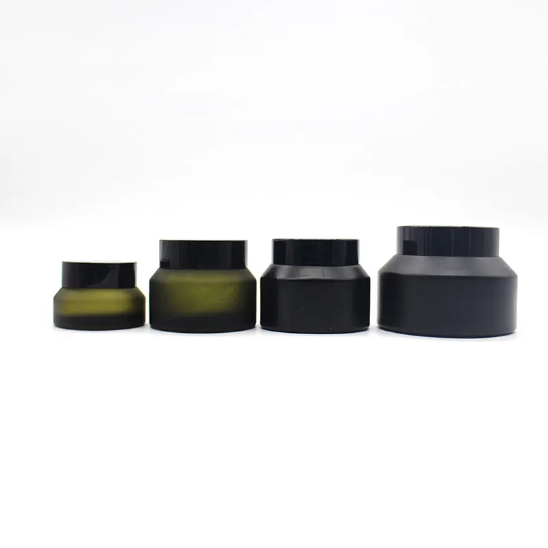 customize 5ml 10ml 20ml 30ml 50ml 60ml 100ml amber color glass jar cosmetic jars with black white lid
