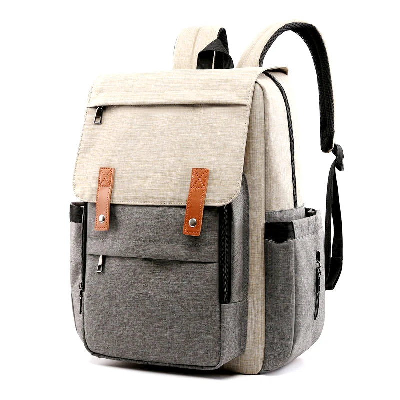 Stitching mother and baby backpack multifunctional large capacity diaper bag fashion mommy backpack