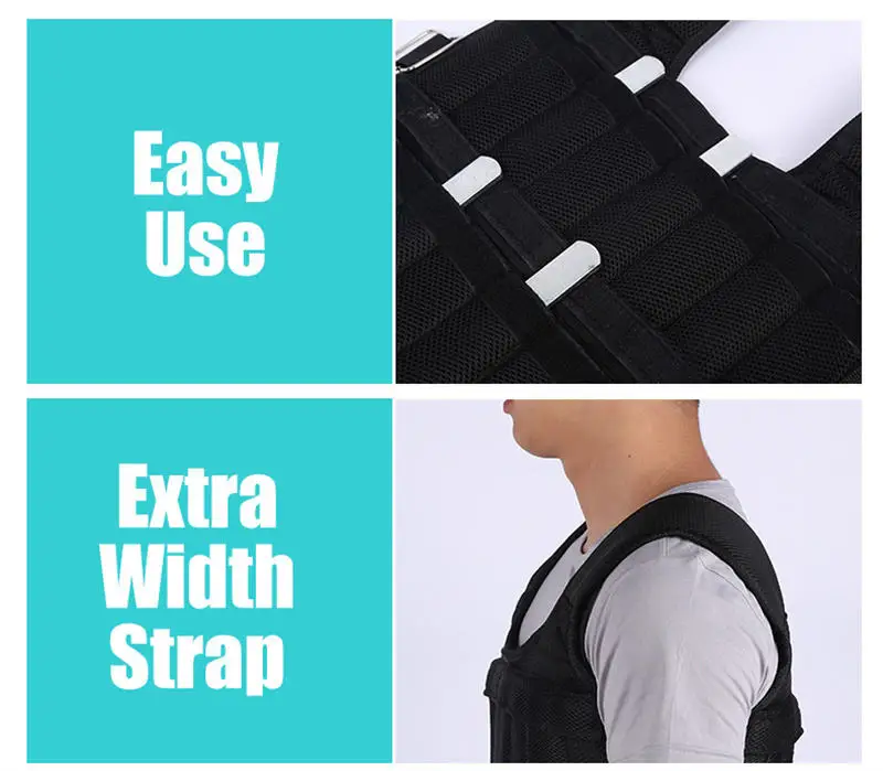 35KG Loading Weight Vest For Boxing Weight Training Workout Fitness Gym Equipment Adjustable Waistcoat Jacket Sand Clothing