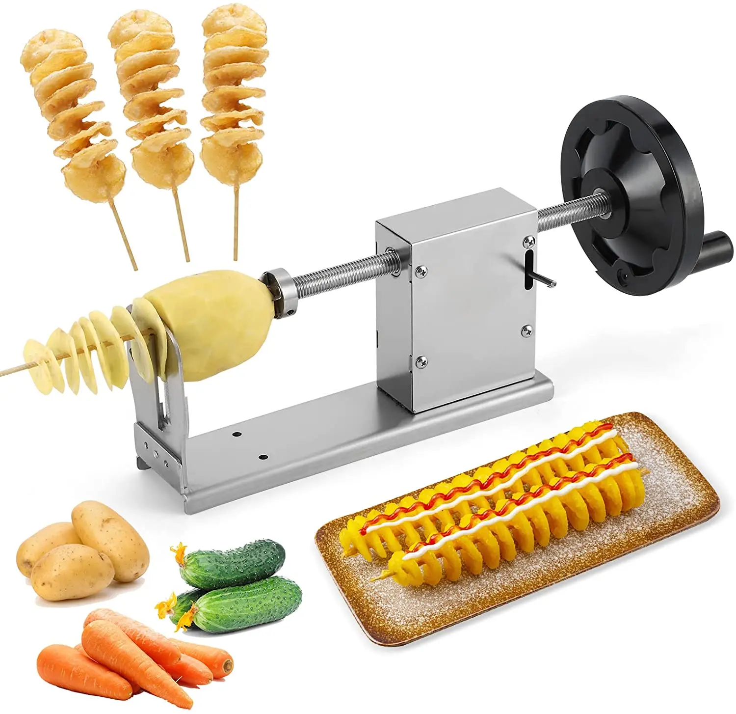 Новый продукт ручной 3-в-1 резак для картофельных чипсов Twister Tornado спиральная машина резки картофеля
