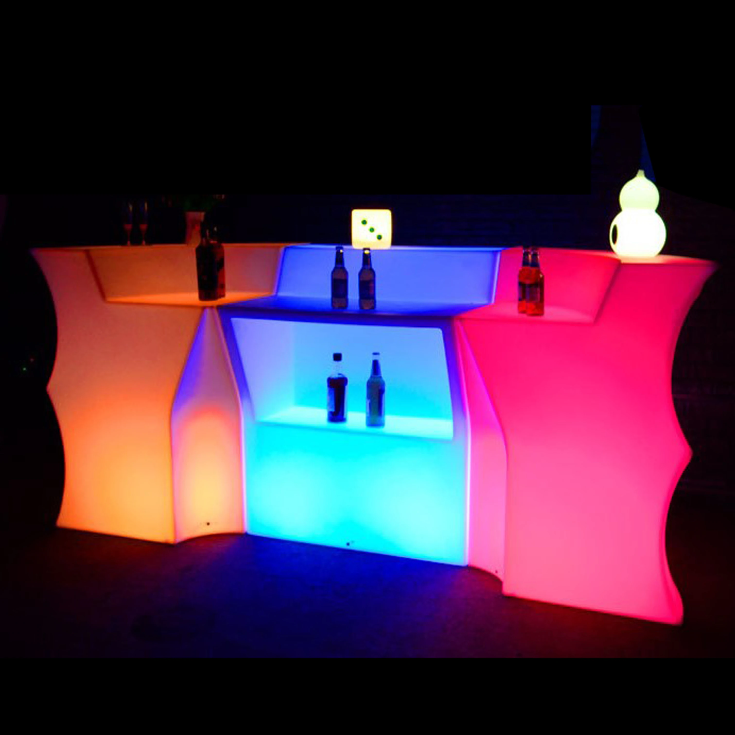 Remote Control 16 Colors Asia Outdoor Furniture LED Bar Counter LED DJ Table