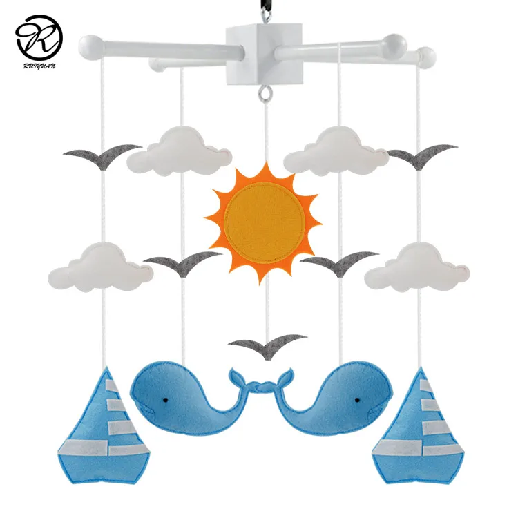 Ocean whale boat Baby mobile custom felt baby mobiles Nautical mobile for baby boy girl room
