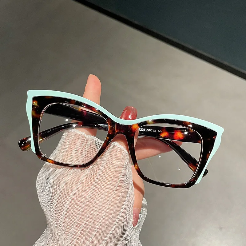 Stripe Design Patchwork Color Men Woman TR90 Square Anti Blue Light Spectacle Frames Eye Protection Computer Optical Eyeglasses