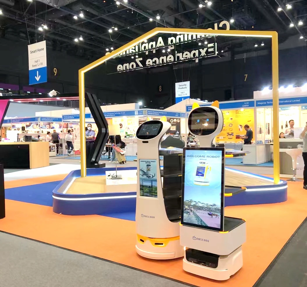 Android LCD Display Precision Marketing Advertising Robot With AI Interaction Digital Screen For Supermart Advertising