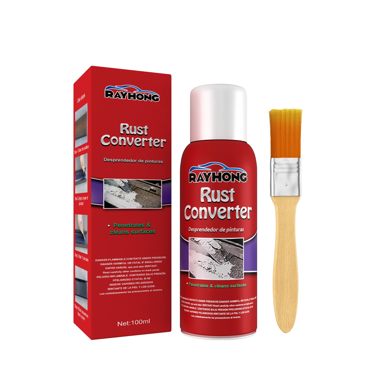 100ml Car Anti-rust Rust Remover Paste Multi Purpose Chassis Rust Converter Repair Protect Iron Metal Surfaces Maintenance Clean