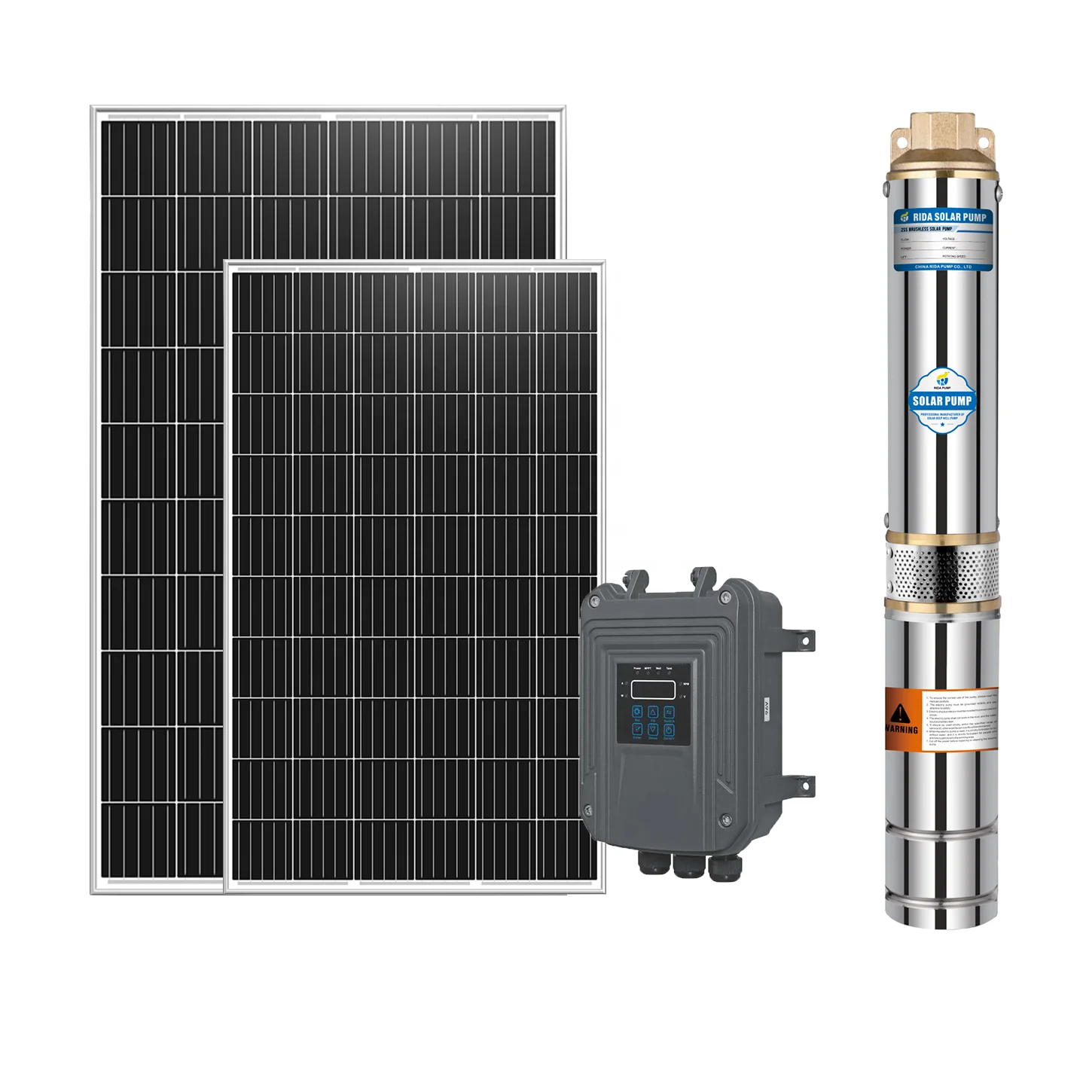 RIDA Professional Production 48V Agriculture Irrigation Smart Solar Water BLDC Solar Submersible Pump