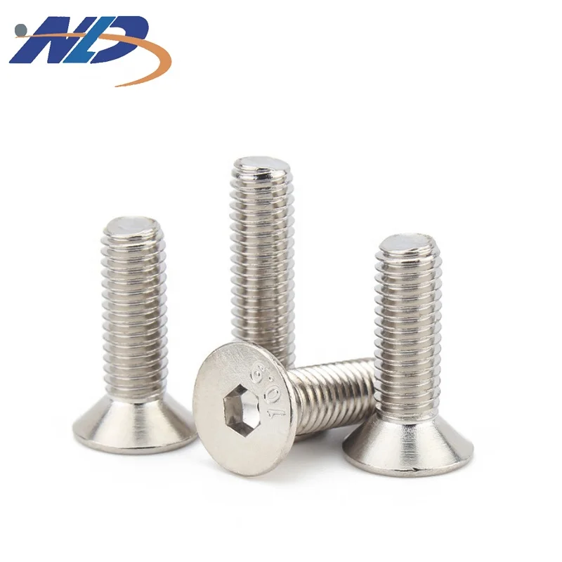 NLD Manufacturers 201304 Stainless Steel Din7991 Hex Socket Flat Head Cap Screw  Flat Head Hexagon Bolts