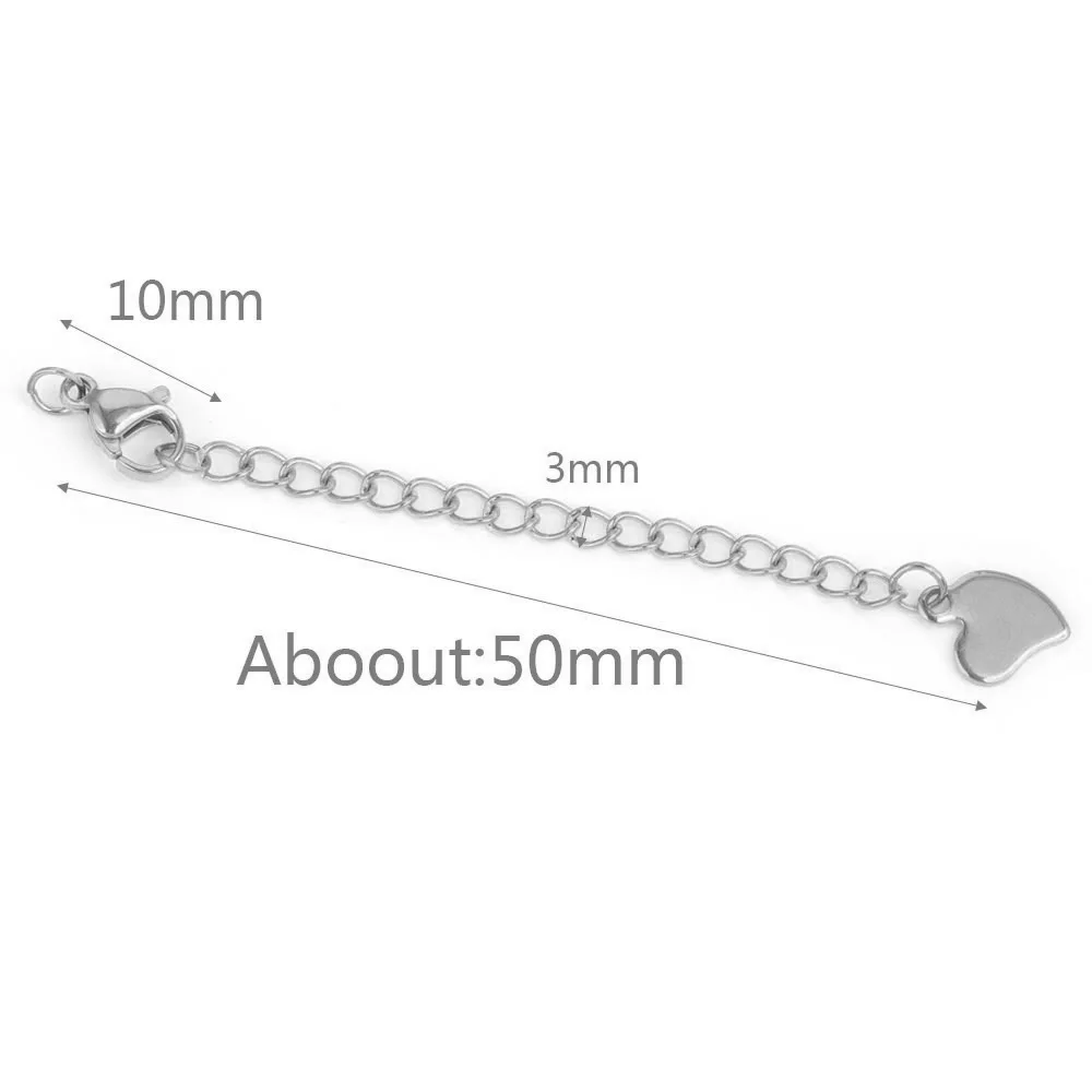 Stainless Steel Extended Extension Tail Chain Lobster Clasps Connector for Bracelet Necklace Jewelry Making DIY 11