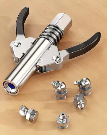 17000 PSI Grease Tool Coupler Double Handle Grease Tool Coupler Heavy Duty Quick Release Grease Gun
