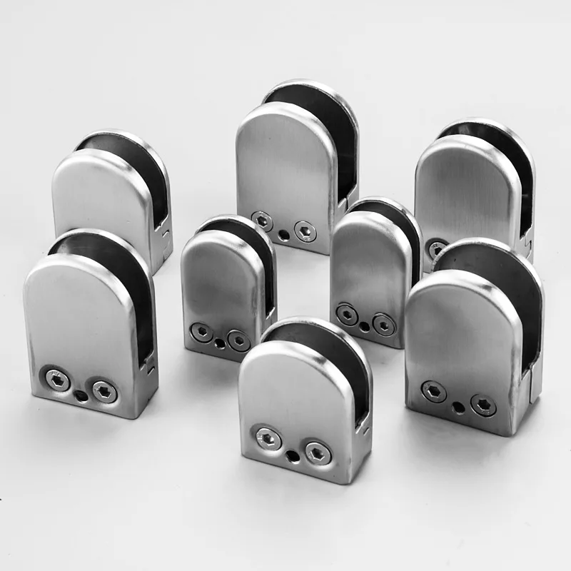 Hot Stainless Steel Handrail Joint Glass Clamp Radius Base Handrail Railing Connector Bathroom Shower Glass Clip