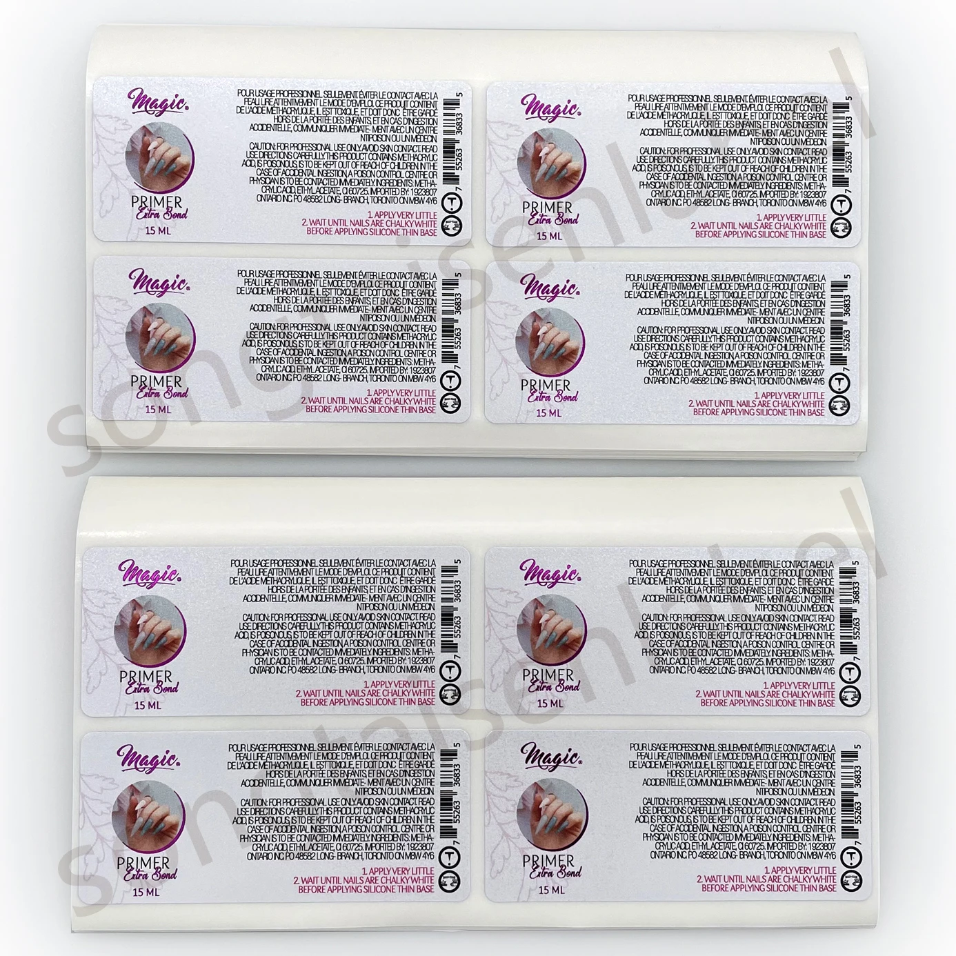 Colorful Pearl Paper Manicure Labels Sticker Purple Foil Stamping Nails Printing Sticker