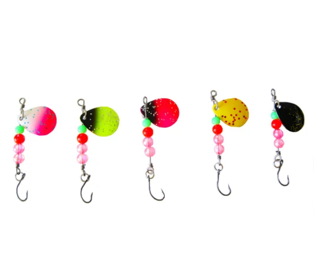Manufacturer custom trout spinners fishing spinner fishing lure 2-8g Feather Hook Multicolor Sequin Bait