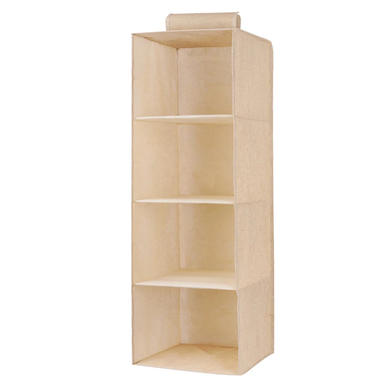 Подвесные многоуровневые Органайзеры для одежды из ткани и льна шкаф ящики хранения коробка ящиков