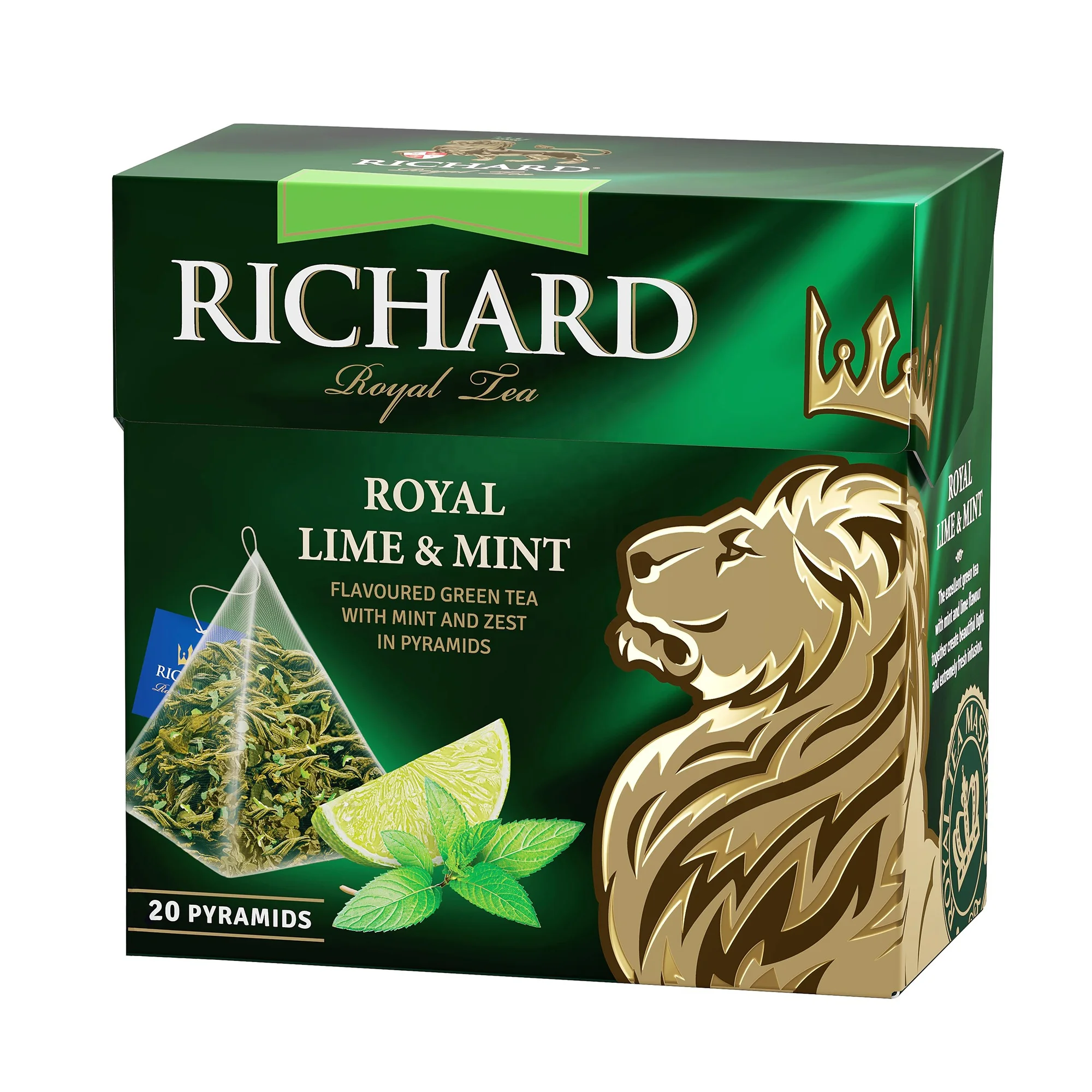 Ароматный горячий напиток Ричард Королевский лайм и мята, свежий, импульсный чай, освобождает чувства, как холодный Бриз, 20 пирамидальных фильтров
