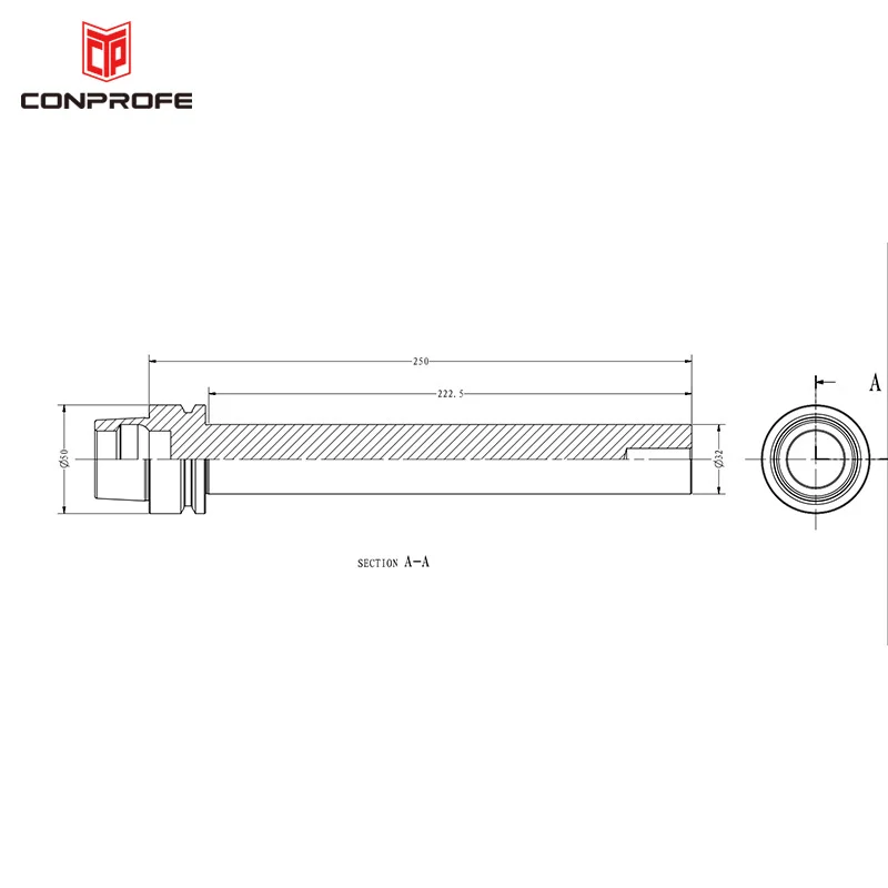  Steel Material HSK50E D32-250 Tool Holder Balanced Milling Collet Chuck For Machine