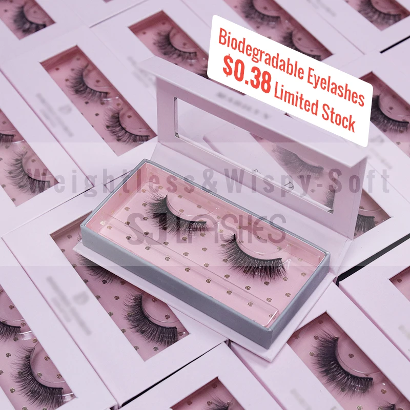 3D Faux Mink Lashes Wholesale False Eyelashes Wispy Soft Reusable Fake Eyelashes WITH 	 eyelash packaging box