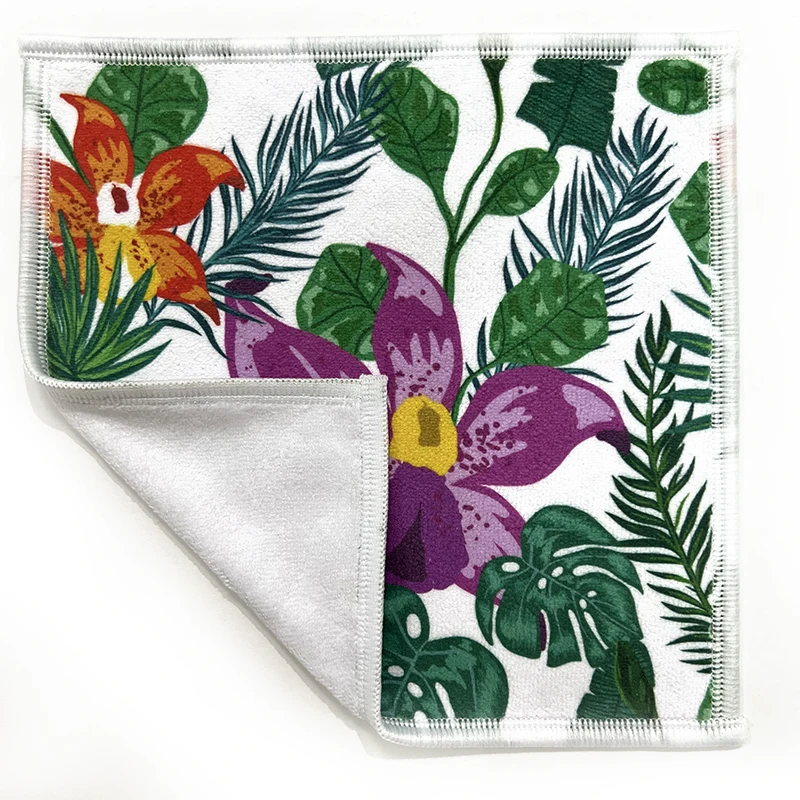custom logo size sublimation printed dry soft towel microfiber lens glass fabric cleaning cloth jewelry handkerchiefs