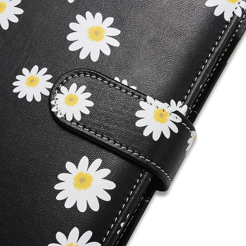 Budget Binder A6 PU Leather Budget Binder for Budgeting Money Organizer for Money Saving Stuffing Planner Book Cover Daisy