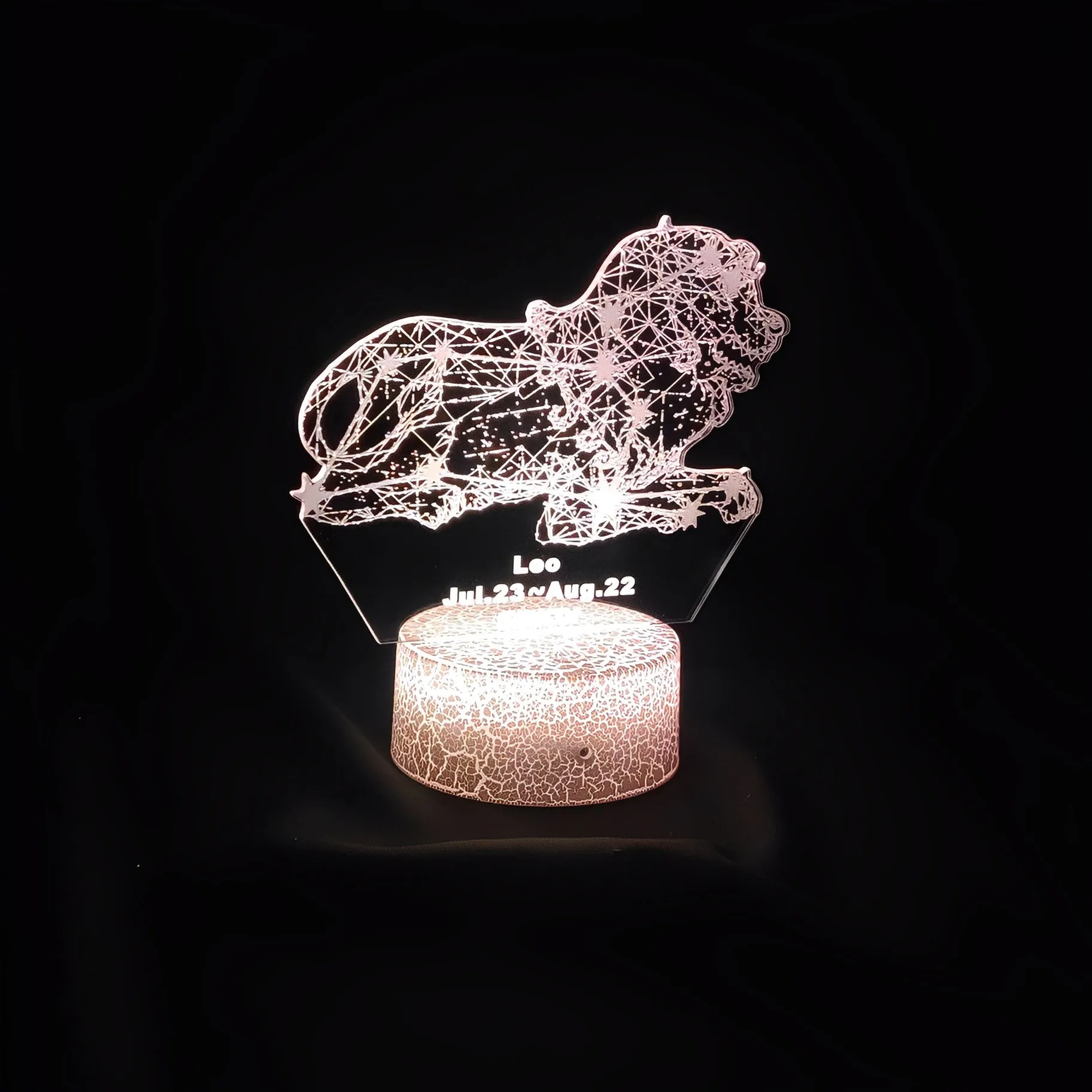 12 Zodiac Signs Leo 3D Illusion Night Light Acrylic Night Lamp LED Touch Night Light
