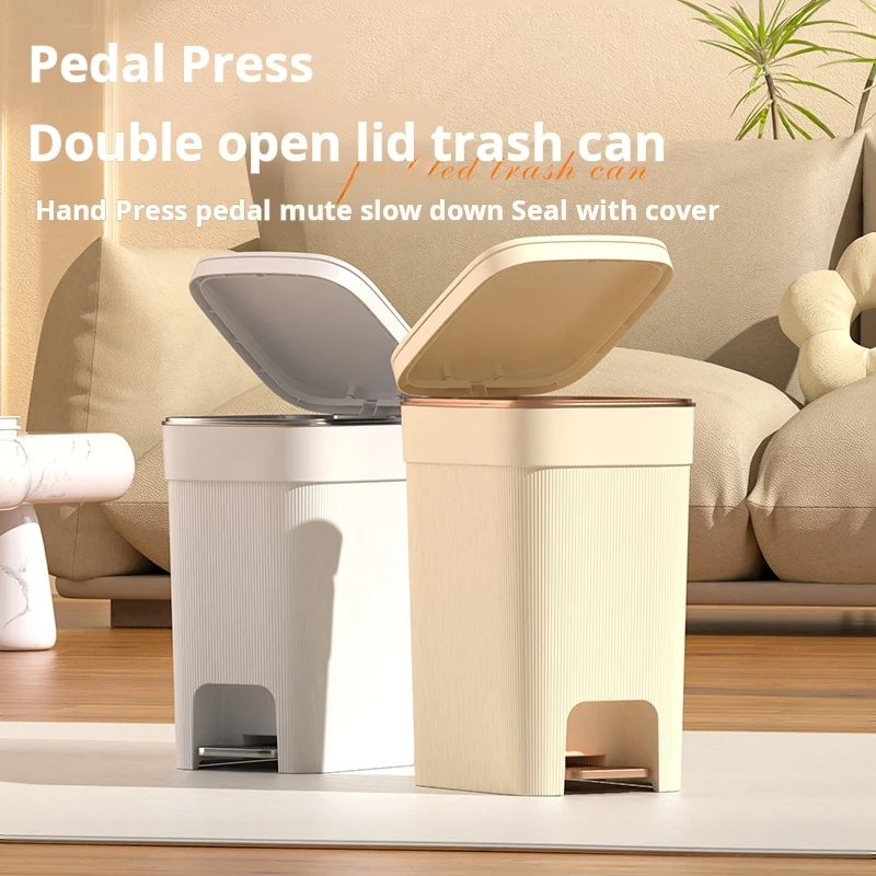 Plastic Trash Can Indoor Garbage Bin for Kitchen Home Office and Commercial Use Plastic Waste Container