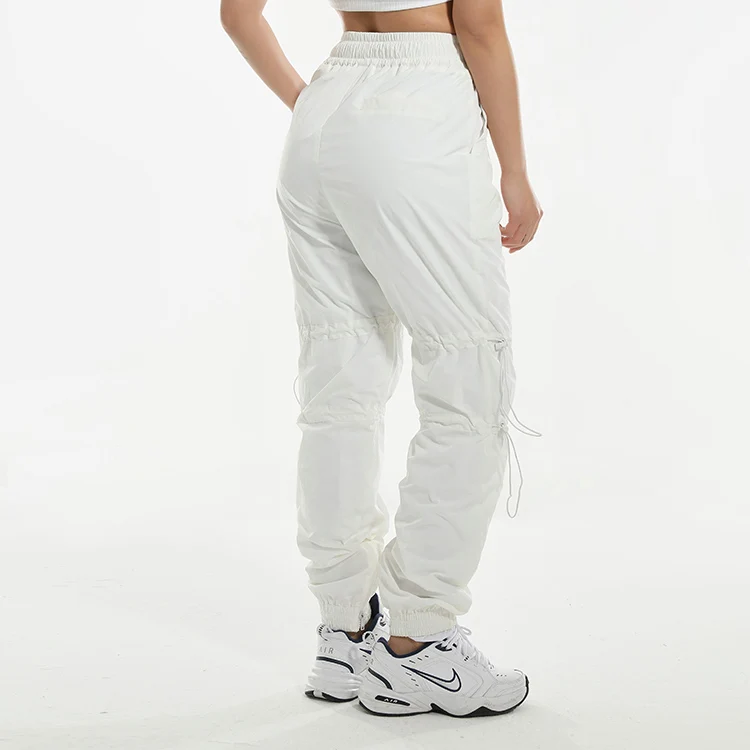 
Wholesale streetwear women bottoms trousers custom white breathable jogger pants 