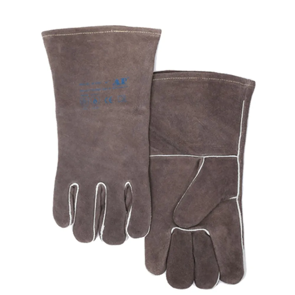 AP-0707 100% мягкие хлопчатобумажные накладки угольно-коричневые сварочные перчатки