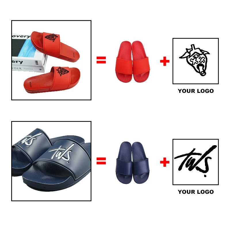 Factory Price custom logo slippers soft home shoes cartoon EVA men custom logo slippers