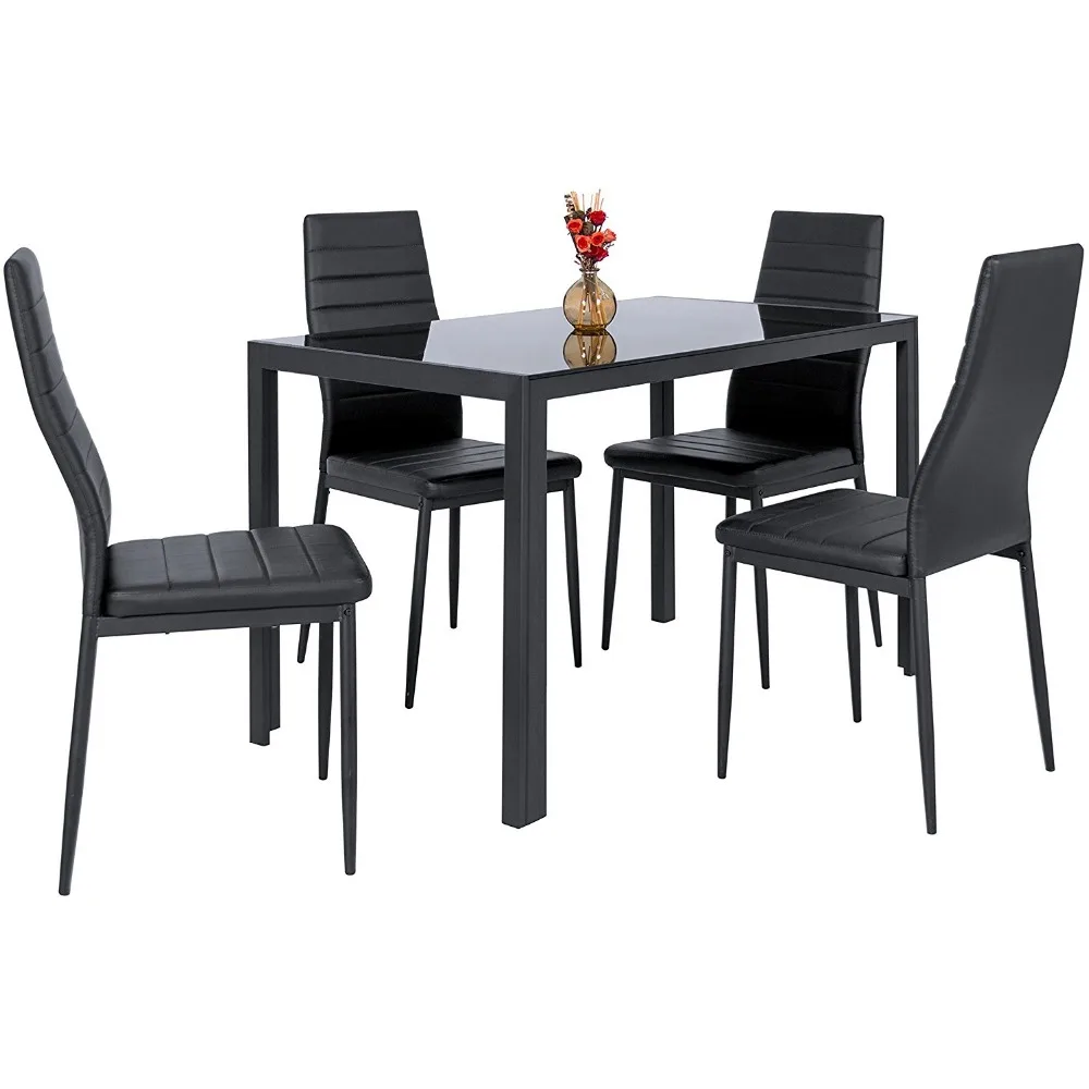 Набор стульев из закаленного стекла обеденный стол и 4 мебель для дома Современная (1600090583280)