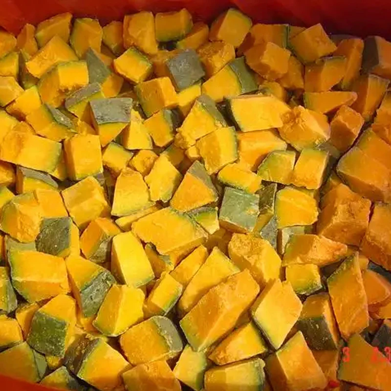 wholesale IQF halal bulk No additives Multi size fresh vegetable frozen pumpkin cut diced